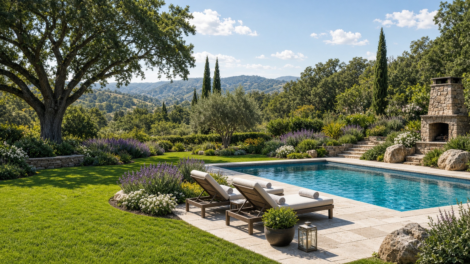 Lush residential property with pool and manicured lawn — a perfect HydroHopper environment